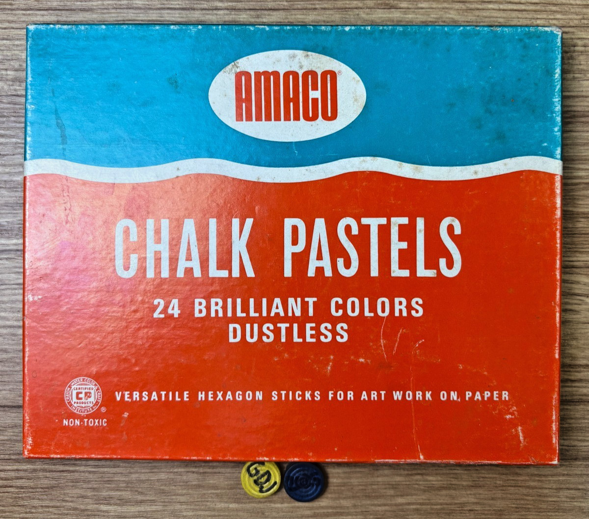 Vintage Amaco Colored Chalk Pastels (24) American Art Clay Co GDJ-P- 796