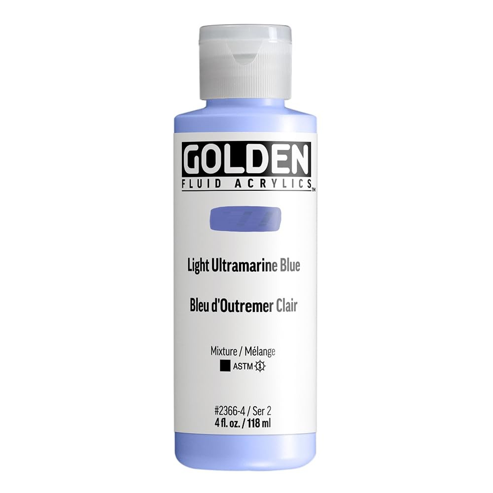 Light Ultramarine Blue Fluid Acrylics 4 Fl Oz Bottle Professional Paint Art