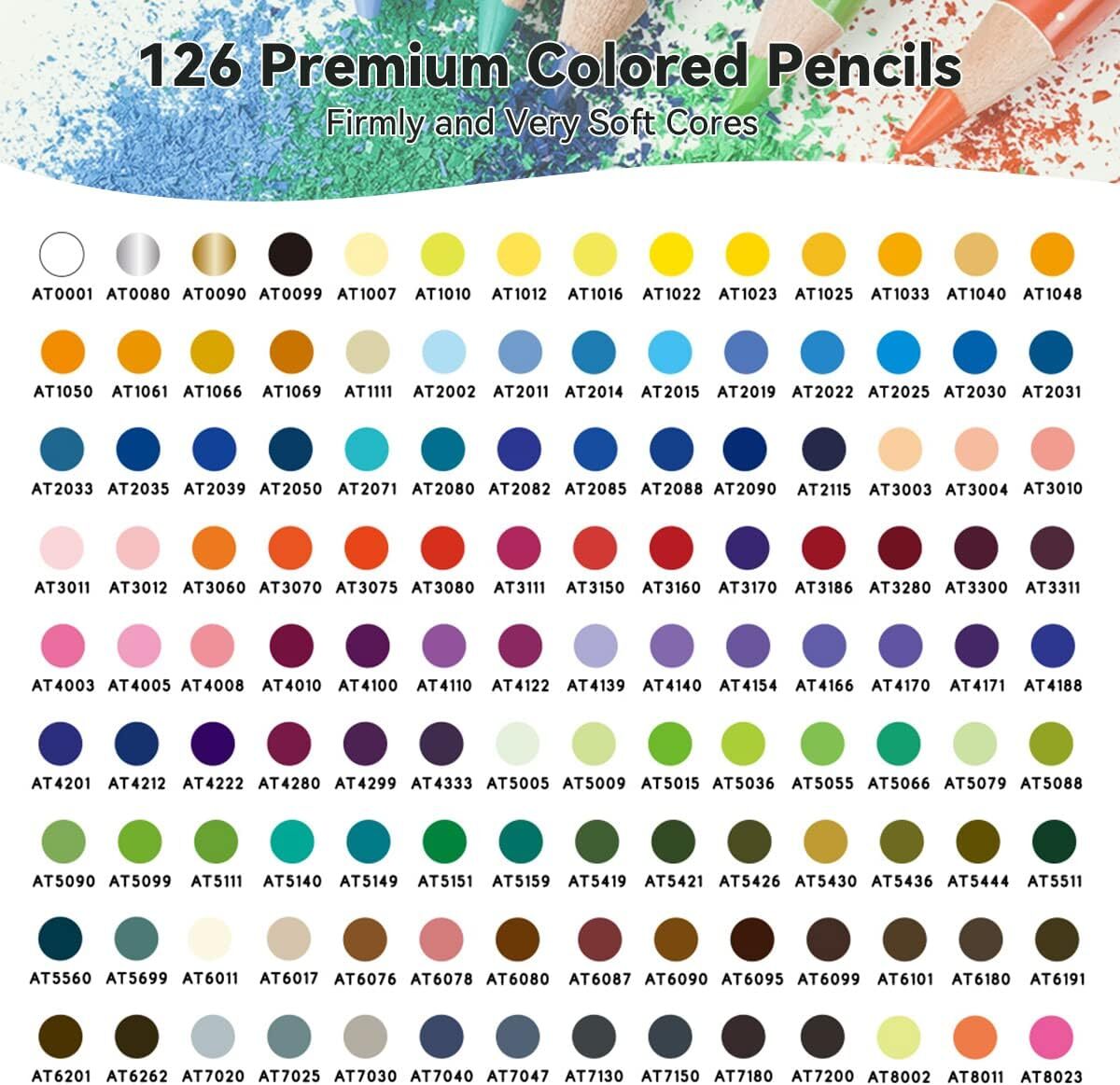 US Stock Arrtx 126 Colored Pencil Set Soft Core Coloring Pencil