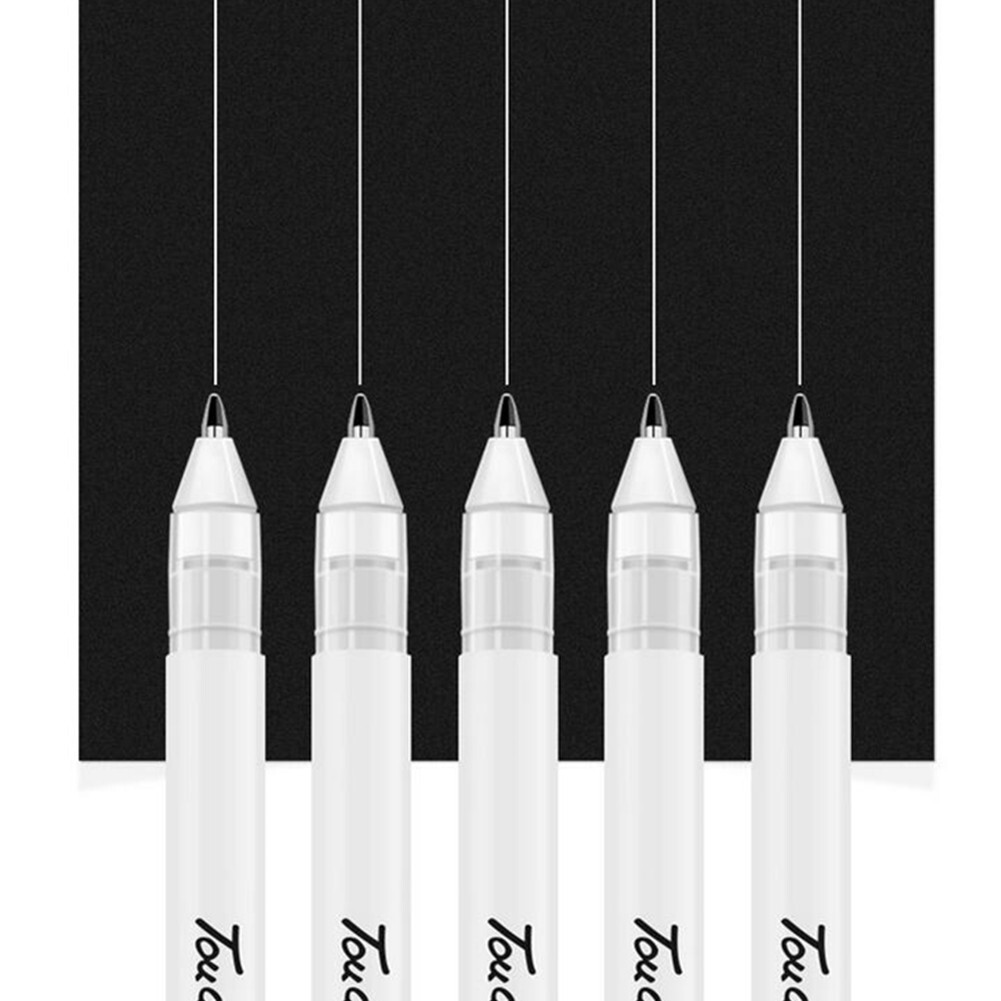 3Pack 0.8mm Fine F Tip White Gel Ink Marker Pen Drawing Art Sketching Painting