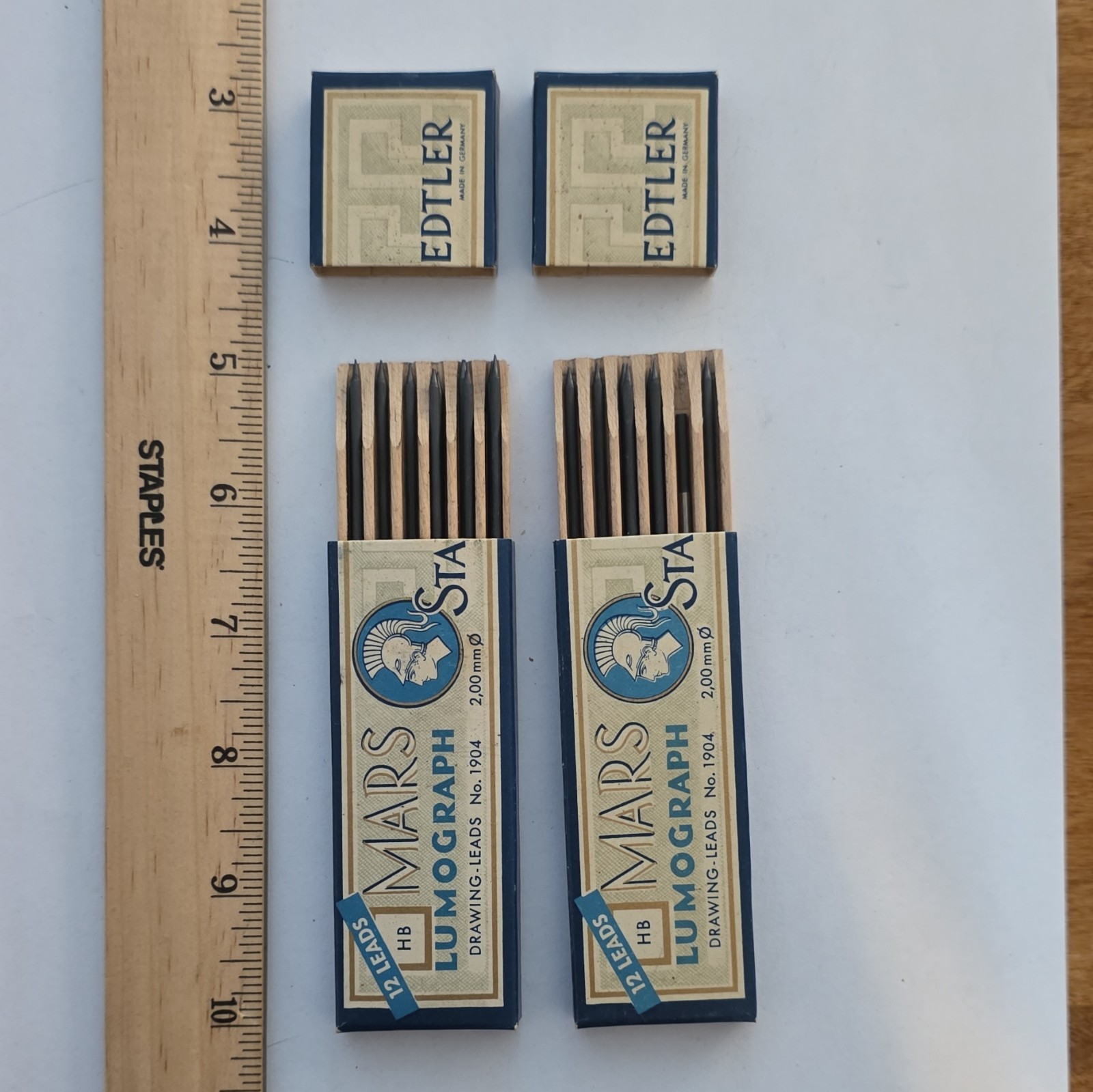 Mars Lumograph HB 2mm Lead Refill, MPN 1904, 12 Leads, Single Color