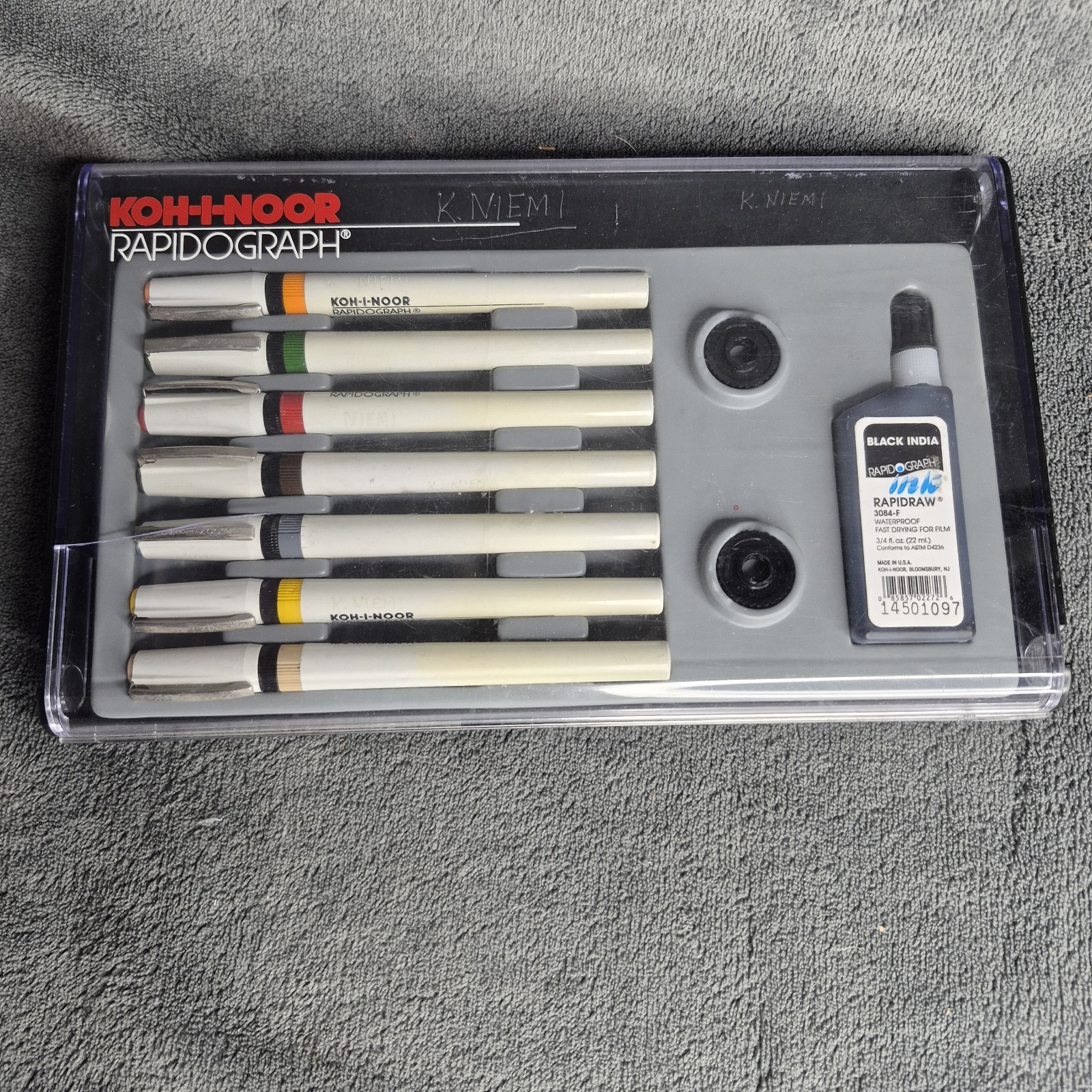 Koh-I-Noor Rapidograph Slim Pack Technical Pens Made In Germany 7 Pack
