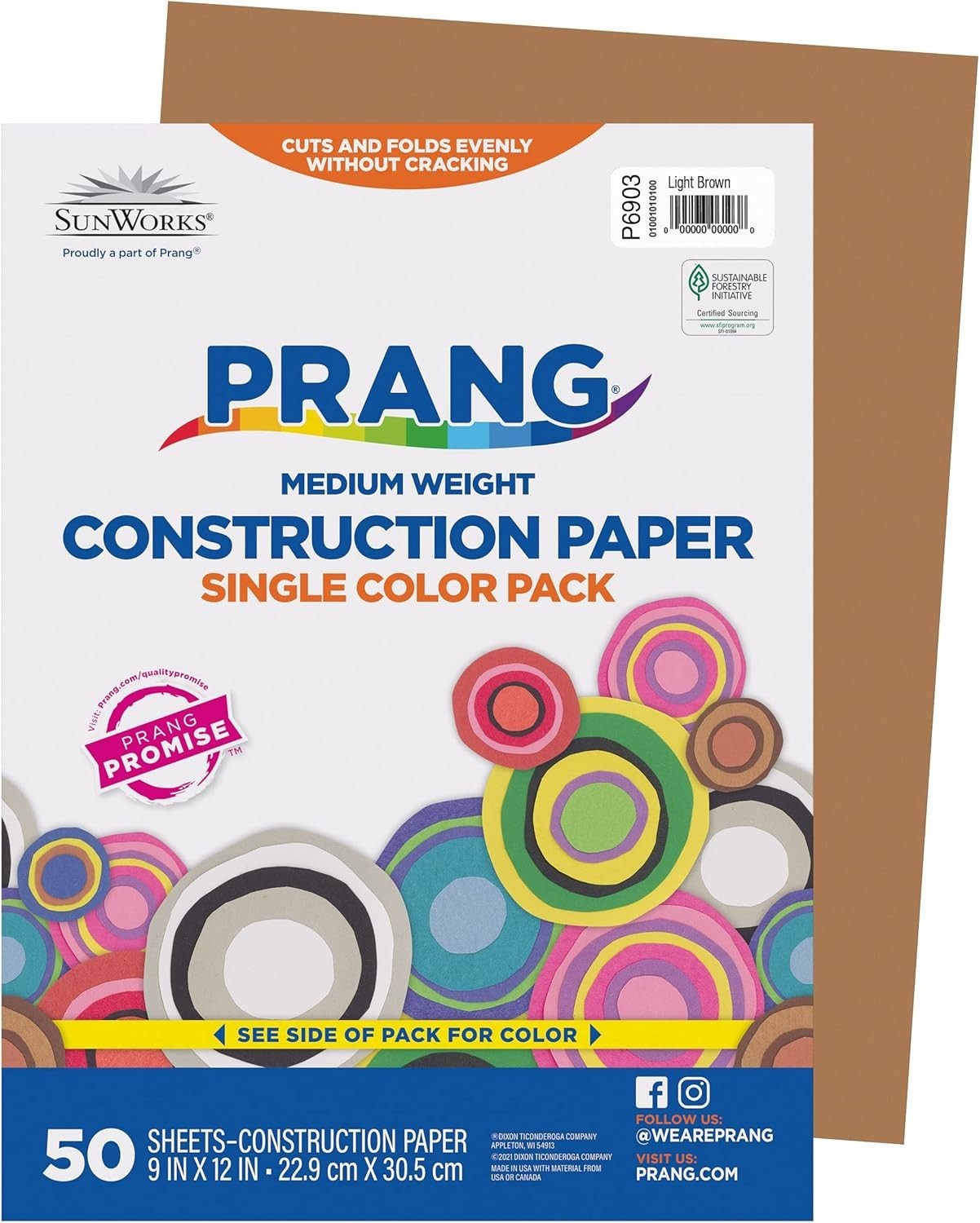Light Brown Construction Paper, 50 Sheets, 9″ x 12″ for School Projects
