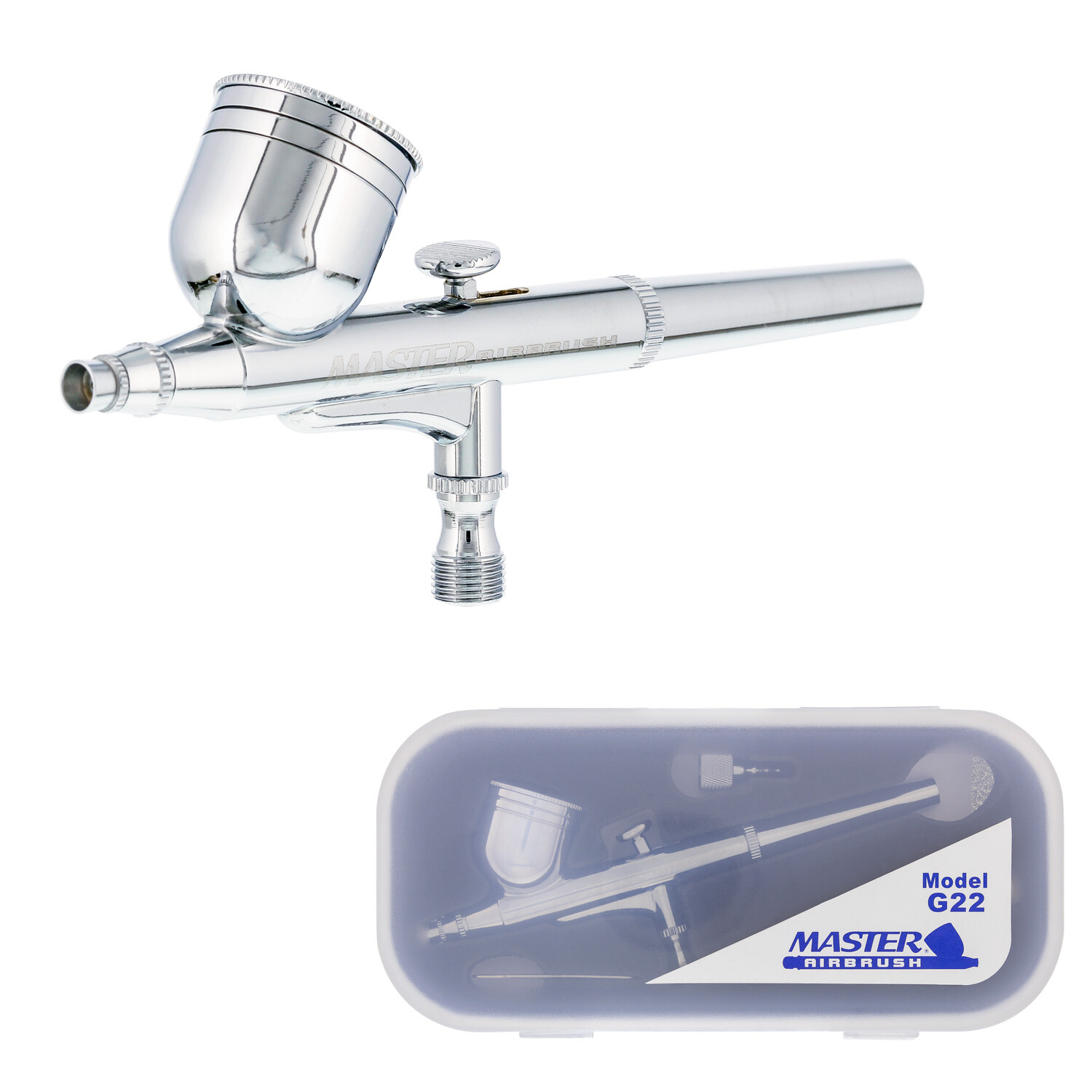 Master G22 Dual-Action Gravity Feed Airbrush Set Kit 0.3mm Tip, Hobby Auto Cake