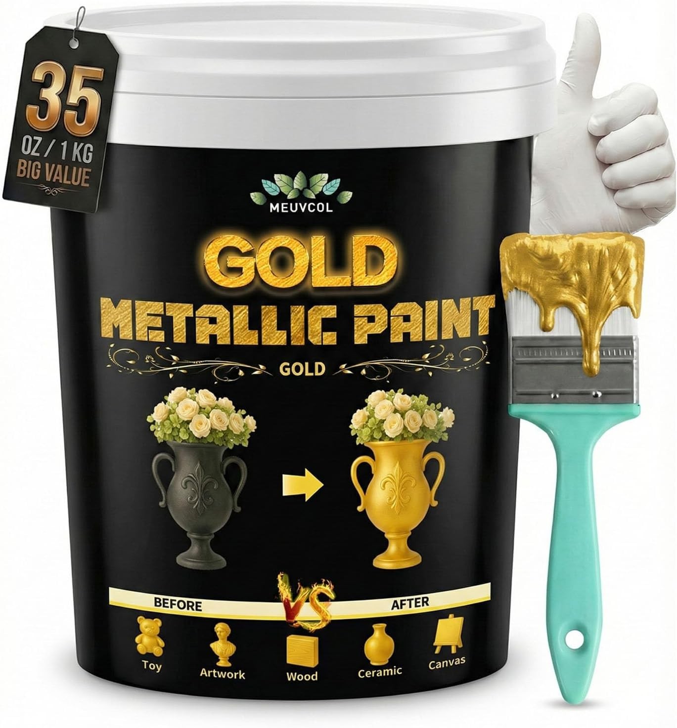 Versatile Gold Leaf Paint Alternative