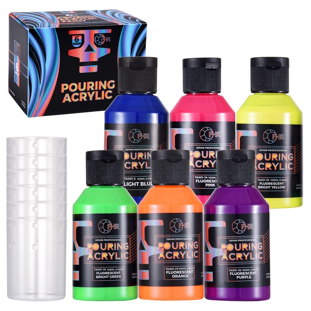 Premixed Acrylic Pouring Paint Set, 3.8OZ/Bottle, High Flow Water-Based Pour …