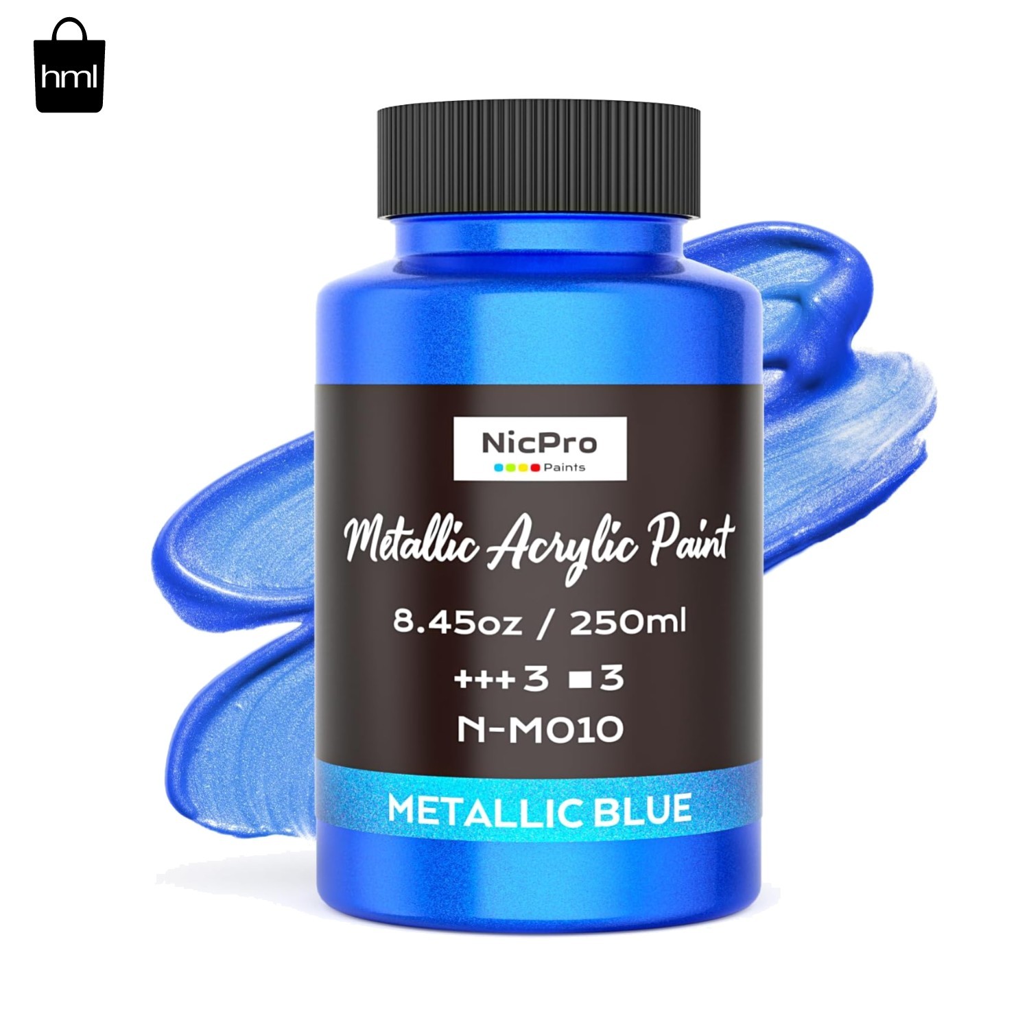 8.45oz Metallic Blue Acrylic Paint – Fade Resistant, Glossy Finish for Crafts