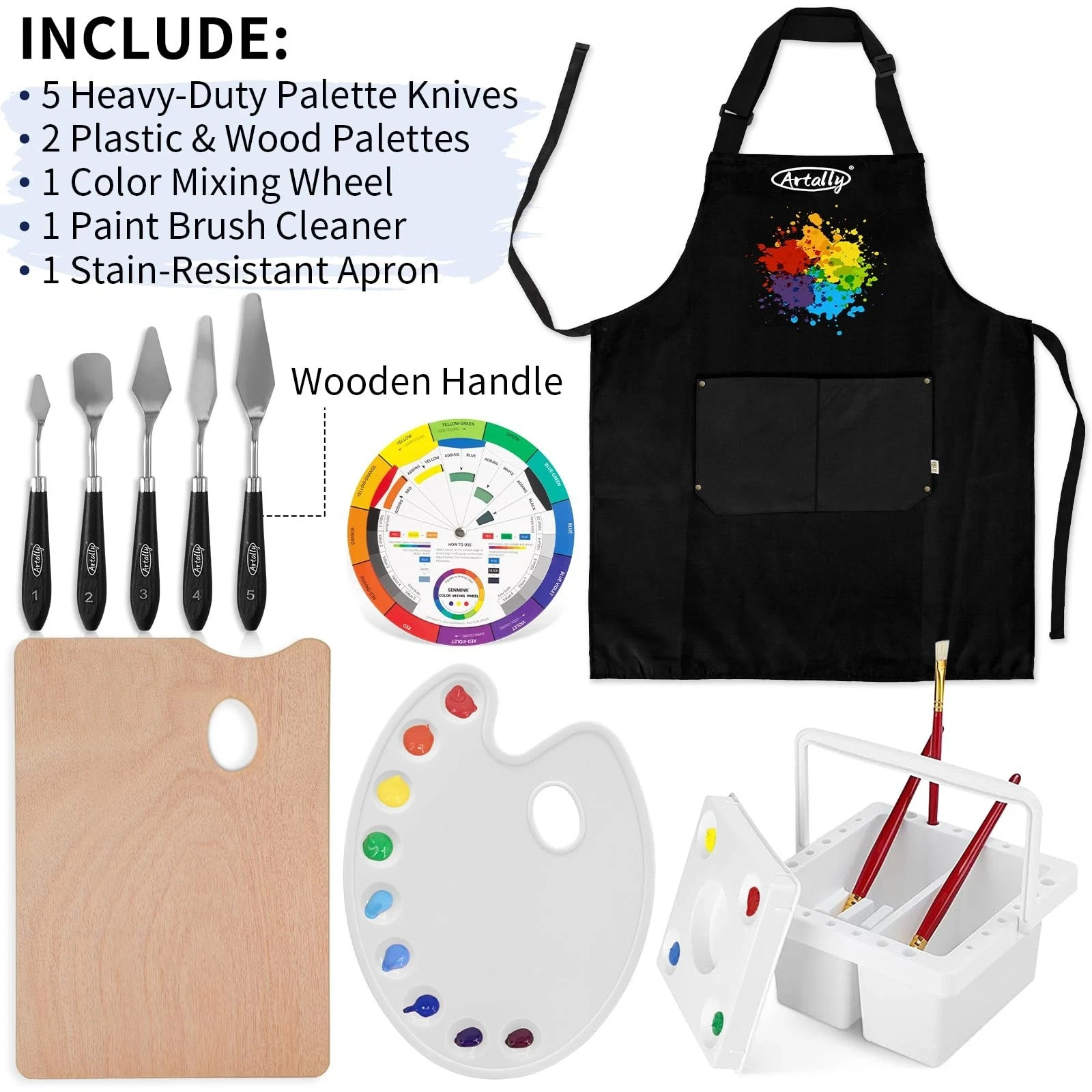 187Pcs Professional All-in-One Art Painting Kit with Aluminum & Beech Wood Ea…