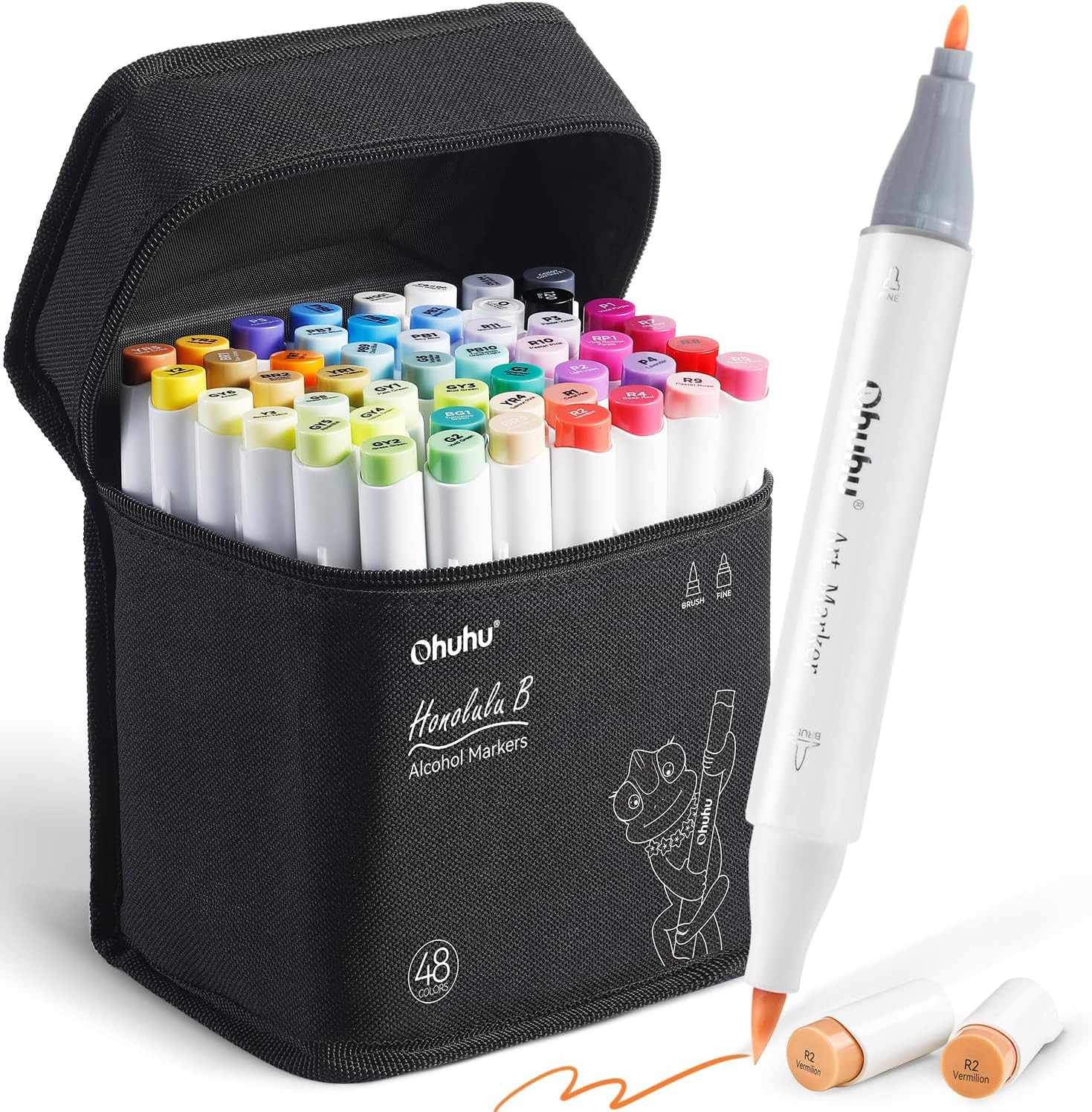 Alcohol Markers Brush Tip -Double Tipped Art Marker Set for Artist Adults Colori