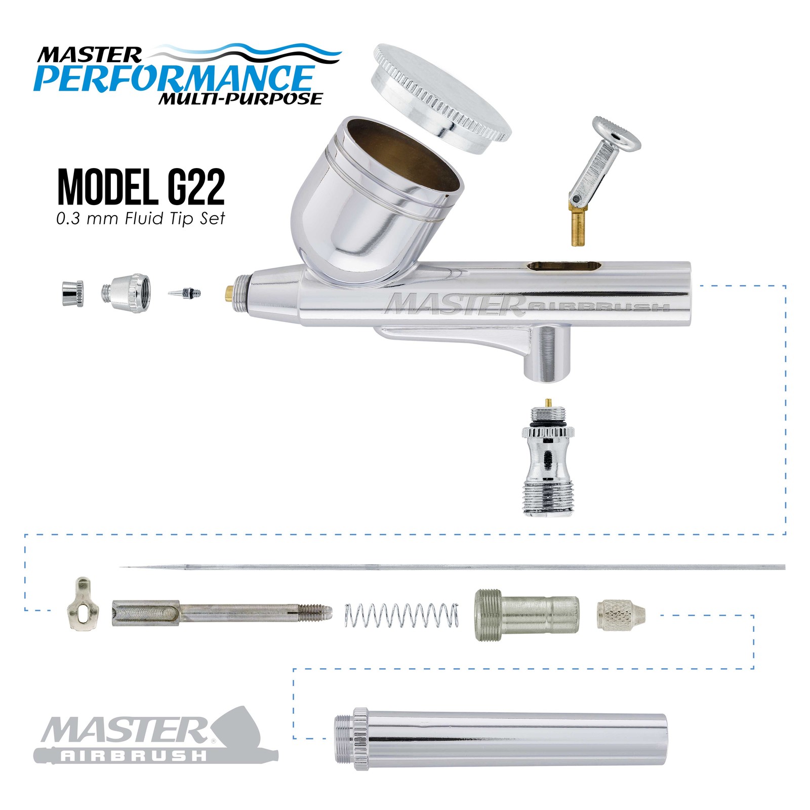 Master Gravity Airbrush Set & 16B Air Compressor Kit Dual-Action Hobby Cake Art