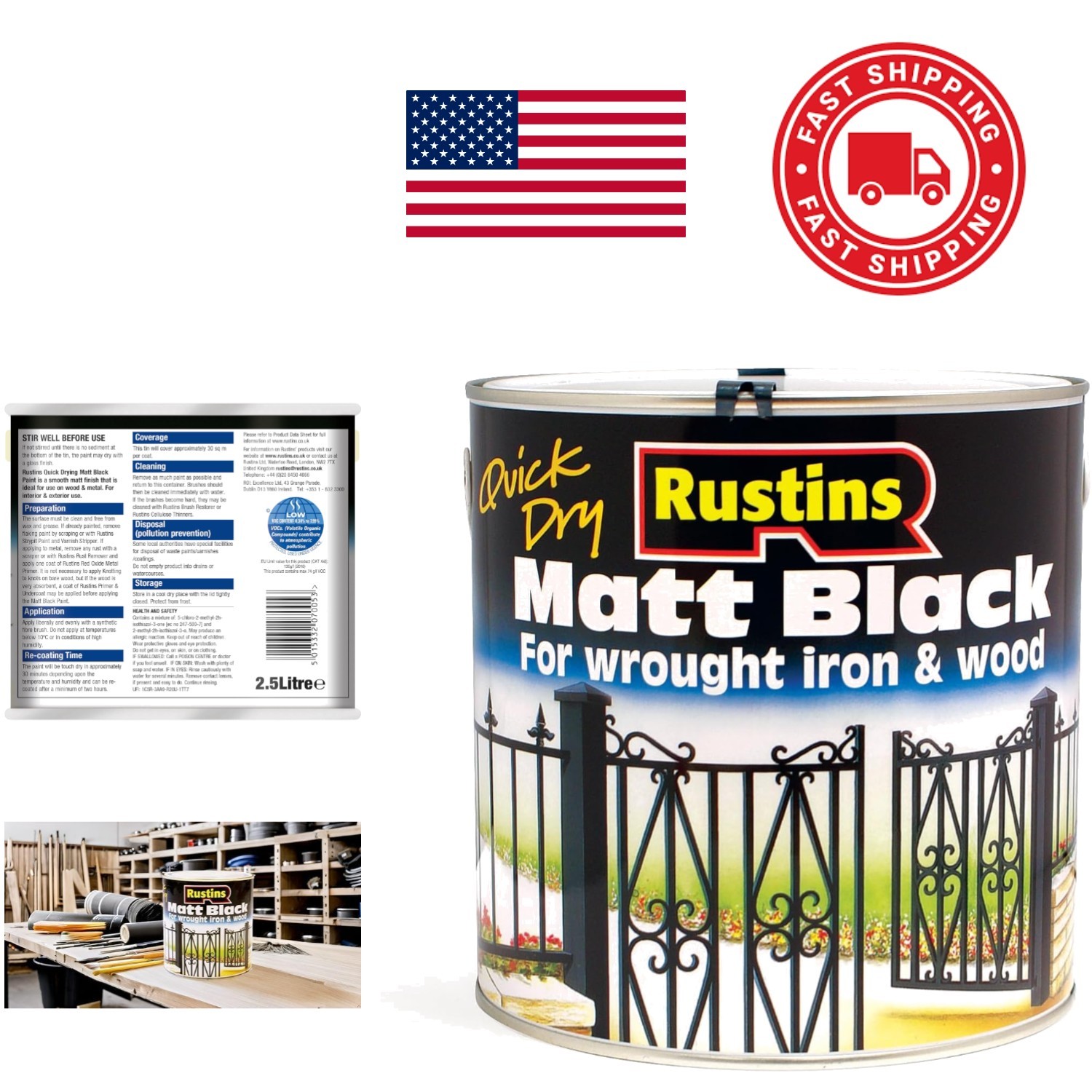 Interior Exterior Matt Black Paint 2.5L Easy Application for Professional Finish