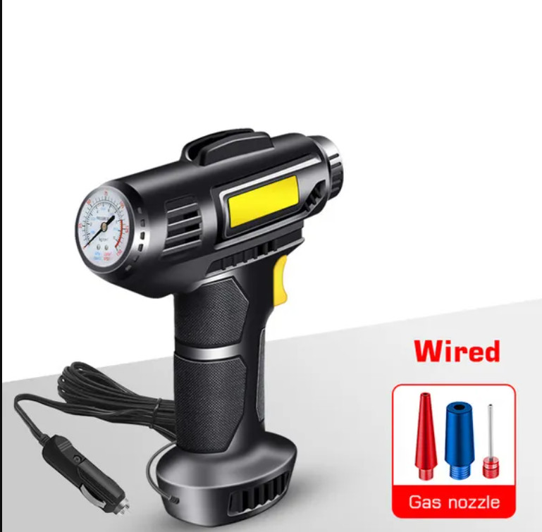 120W Portable Car Air Compressor; Wired/Wireless Handheld Car Inflatable Pump El