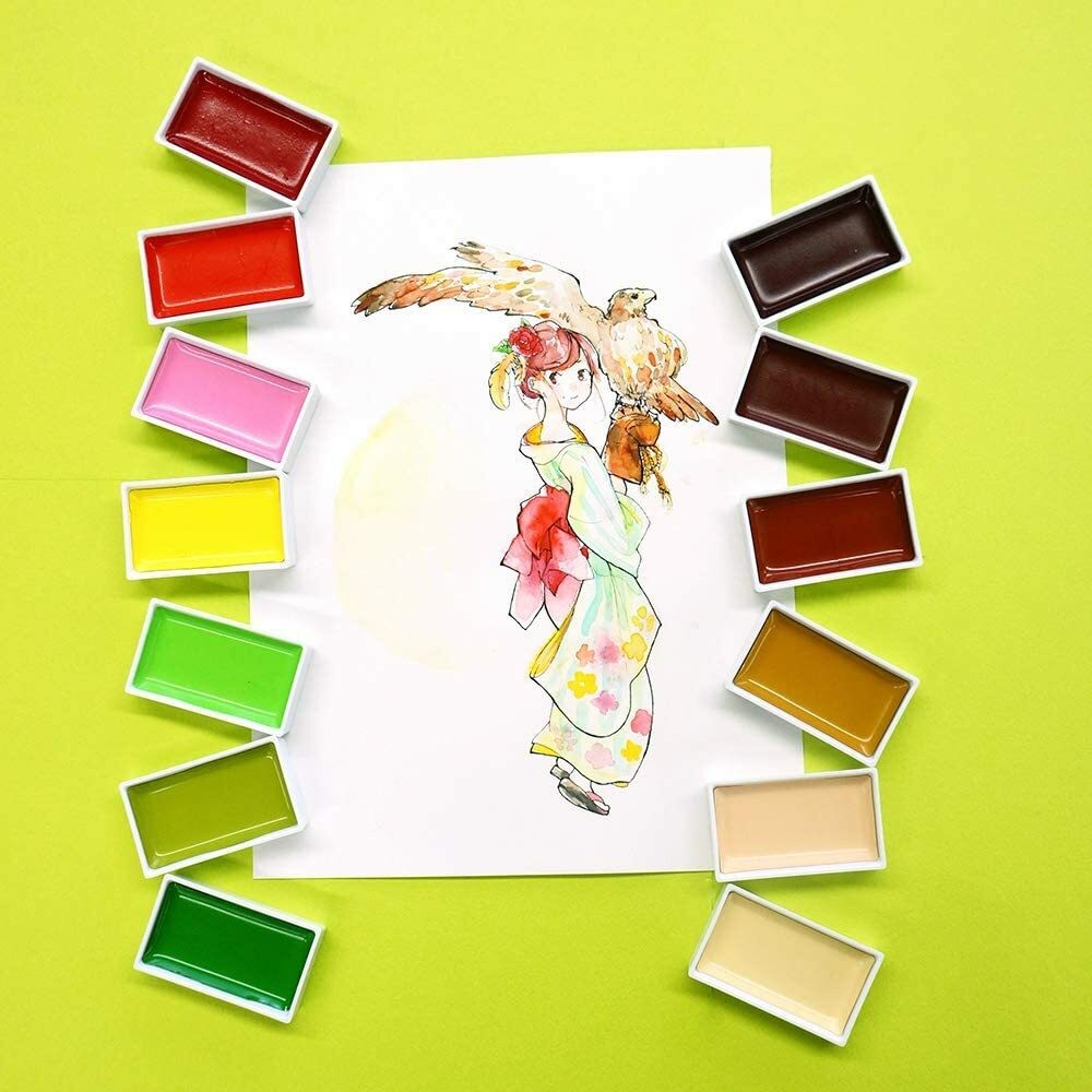 Kuretake Gansai Tambi 48 Colours Watercolor Paint Set Aussie Seller