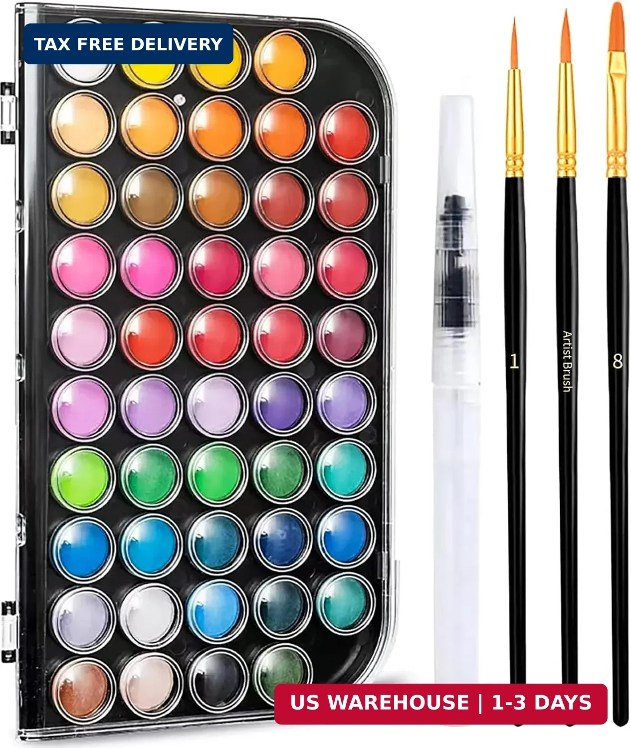 GETHPEN Watercolor Paint,watercolor paint set,48 Colors Washable Watercolor Pain