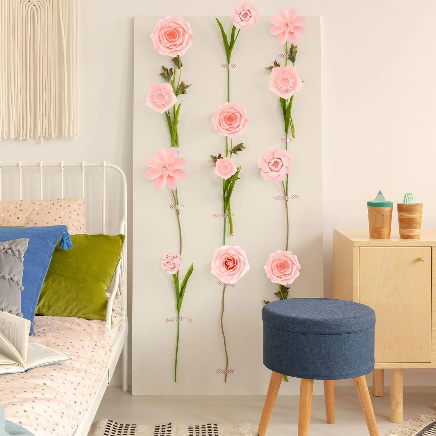 28 Pcs Paper Flowers Template Kit DIY Paper Flower Decorations for Wall Rose Peo