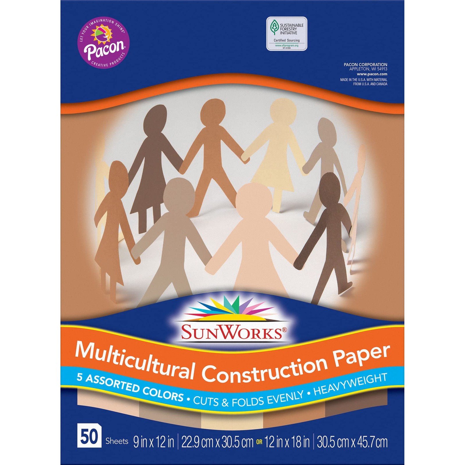 SunWorks Multicultural Construction Paper 9×12 Inch 50 Sheets Art Supply
