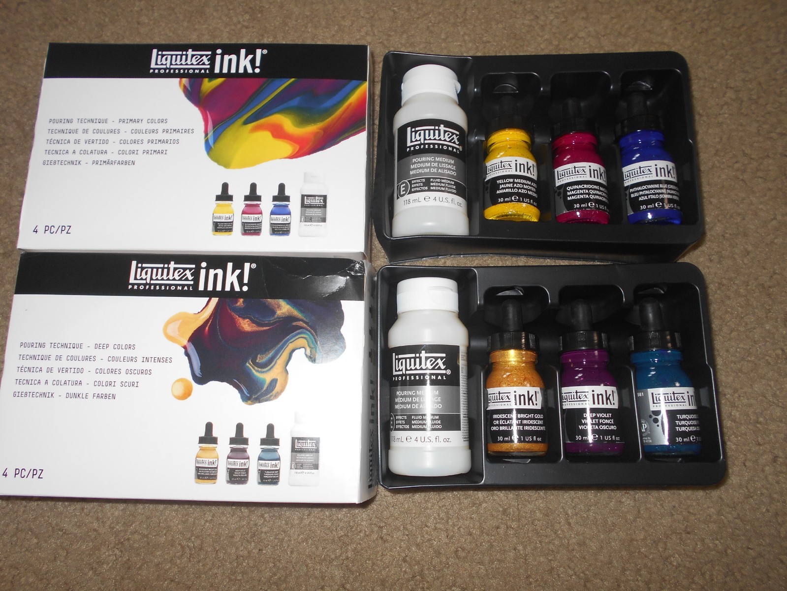 Liquitex Professional Acrylic Ink Essentials Paint 8pc NEW Artist Quality 2 sets