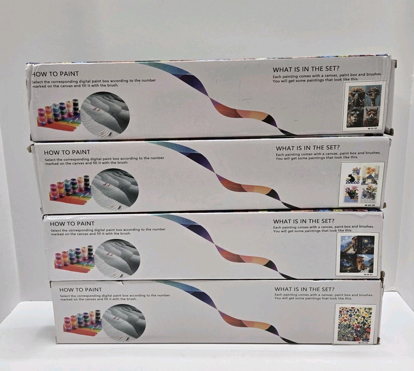 4‑Pack Paint by Numbers Kits (4 Boxes, 16 Total) 24×30 – New