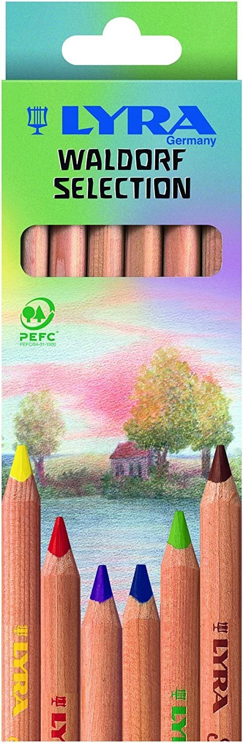Lyra Waldorf Selection Triangular Colored Pencils – Set of 6 Jumbo Colored…
