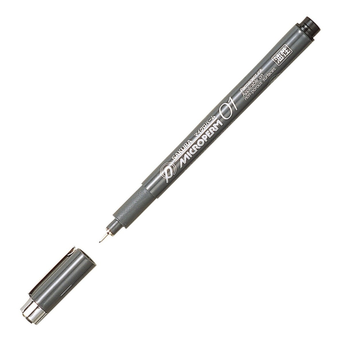 XEOK01-49 Sakura Microperm 01 Permanent Marker, Black, 0.25mm Needle, Pack of 3