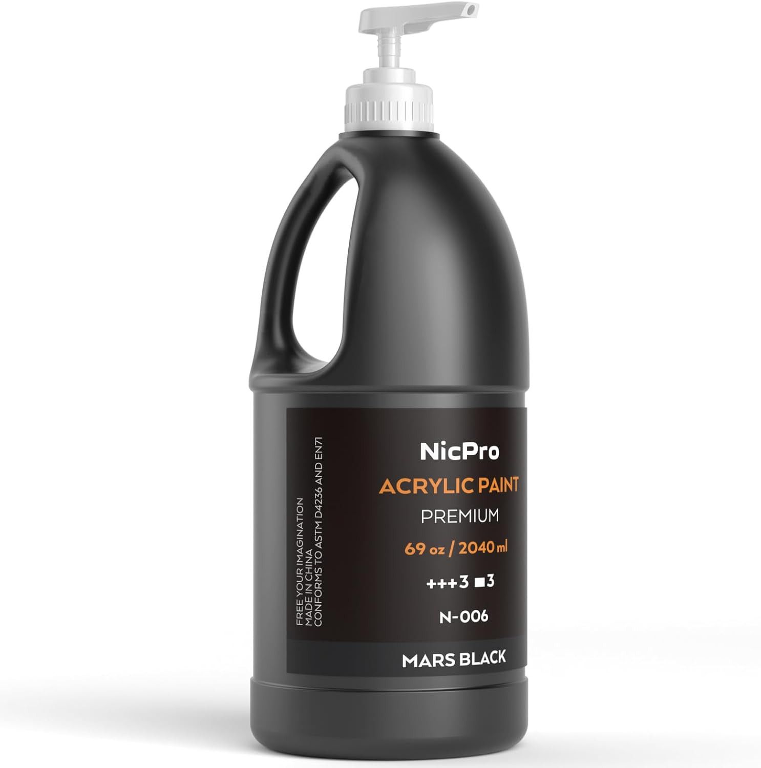 Black Large Acrylic Paint Set (69 Oz, 2040 Ml) Rich Art Painting Supplies Non To