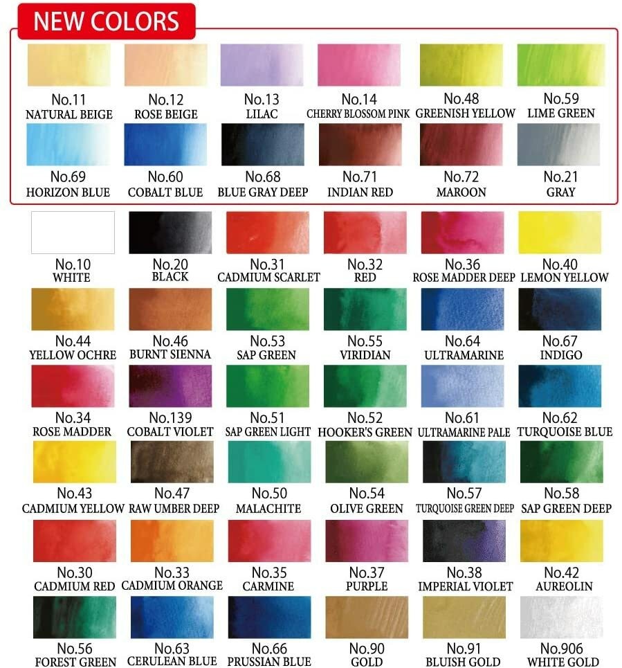 Kuretake Gansai Tambi 48 Colours Watercolor Paint Set Aussie Seller