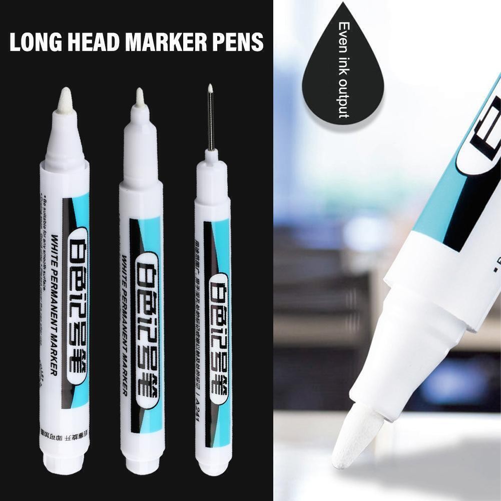 White Paint Marker Pen Waterproof Bike Car Tyre Tire Marker Permanent Pens Lot