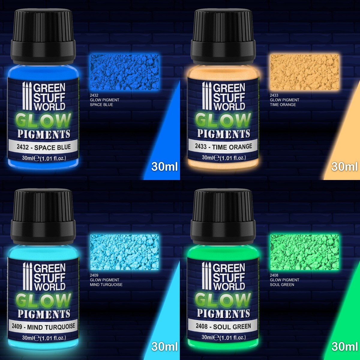 Green World Stuff Glow in the Dark Pigment Paint Hobby 40k GSW