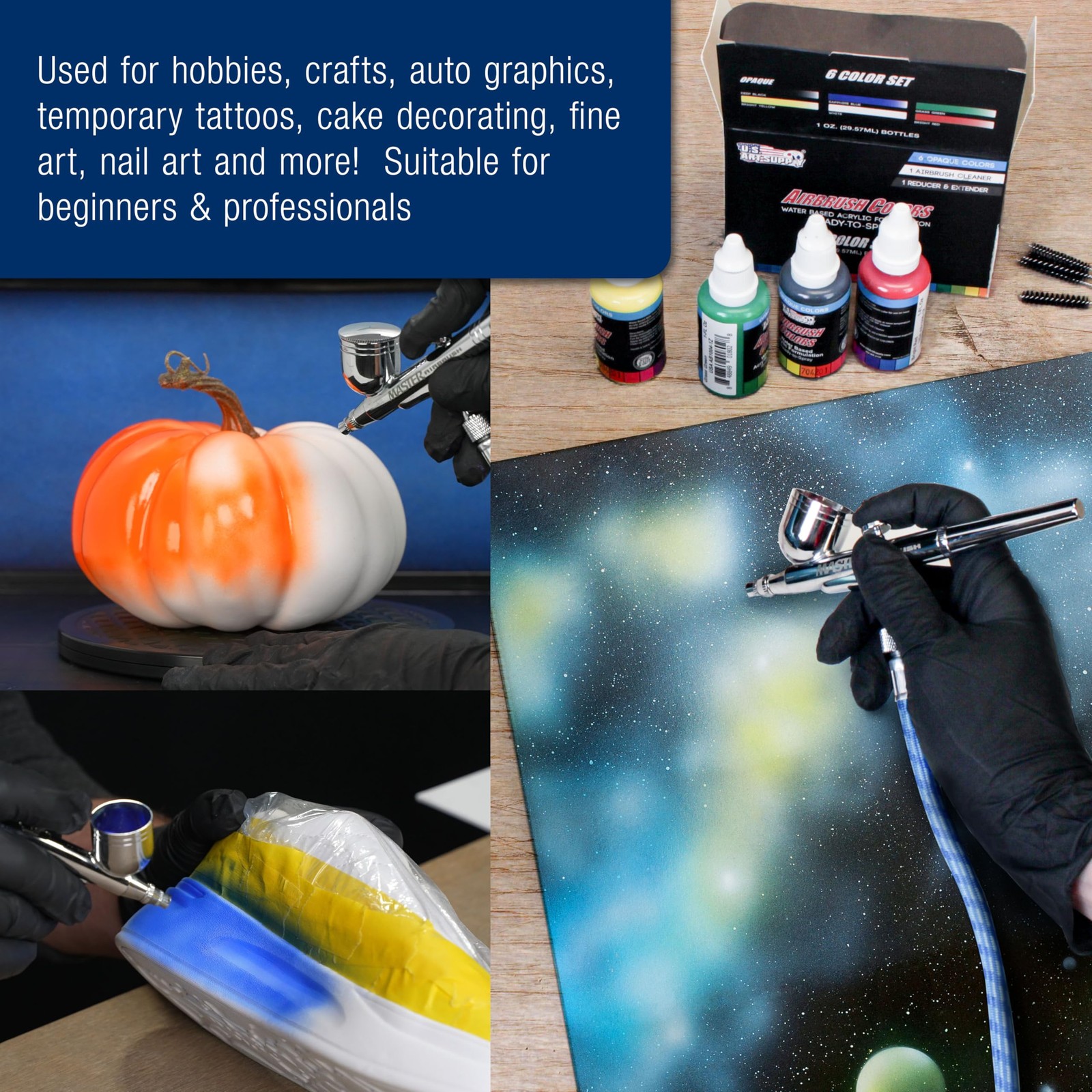 Cool Runner II Air Brush Kit with Air Compressor Dual Fan, Gravity & Siphon F…