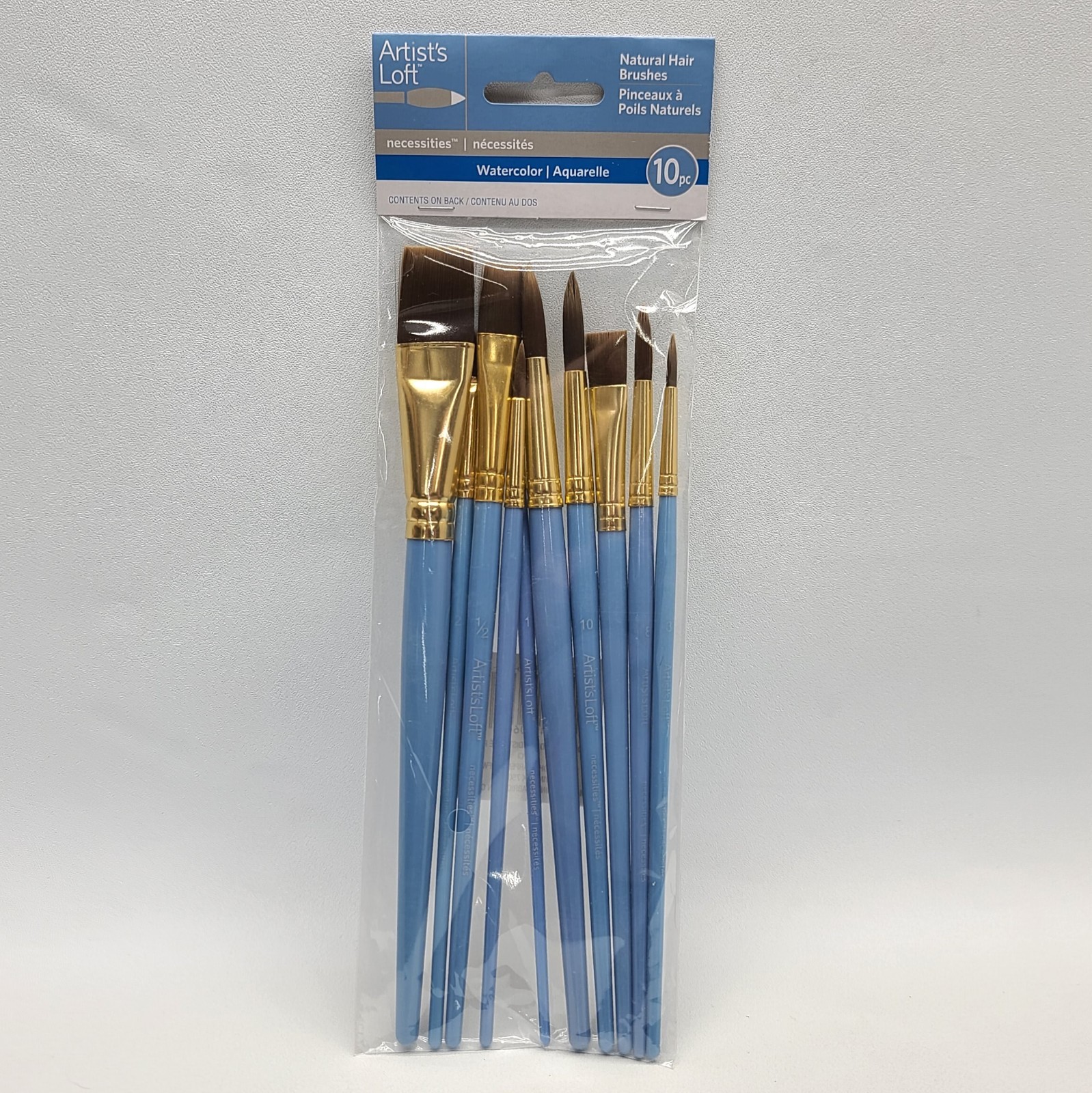 ⭐️ (10pc) Artist’s Loft Natural Hair Watercolor Round Flat Fan Paint Brushes