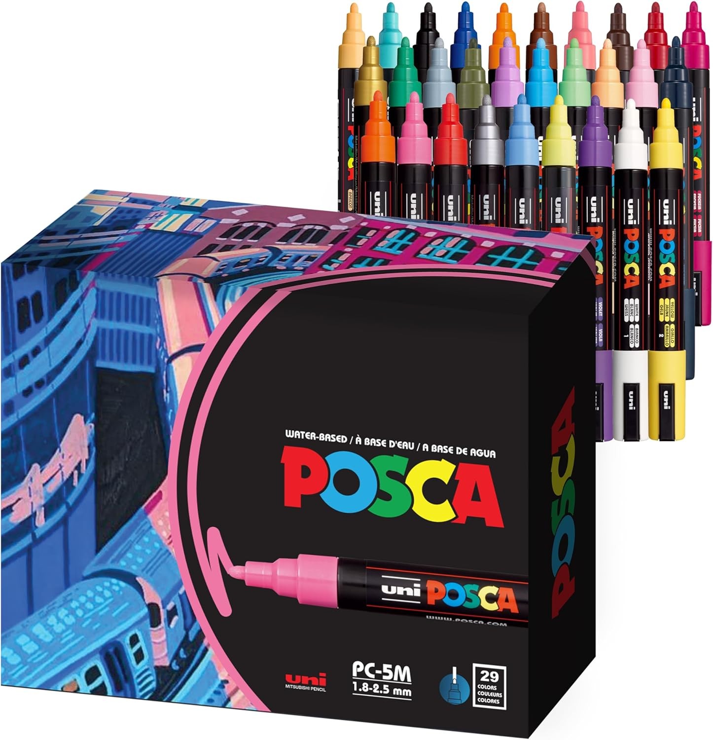 Acrylic markers, 29-piece pack, 5-meter medium size, water-based markers