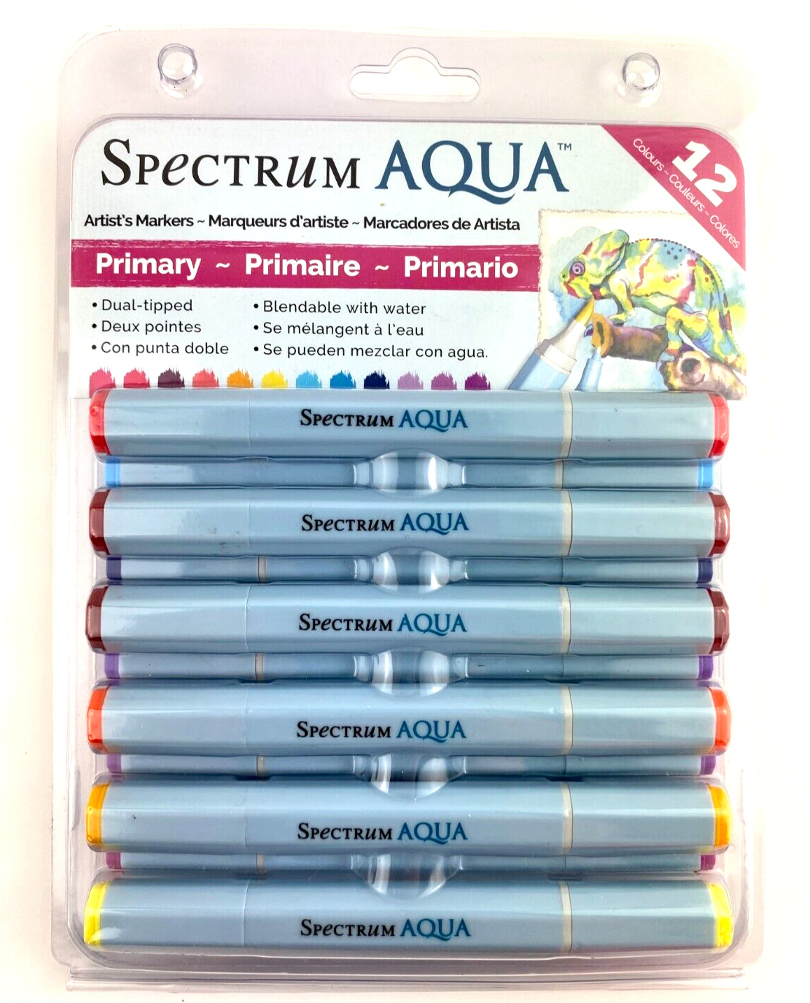 Spectrum Aqua PRIMARY Markers – 12 pc – Double Sided – Standard / Fine Tip