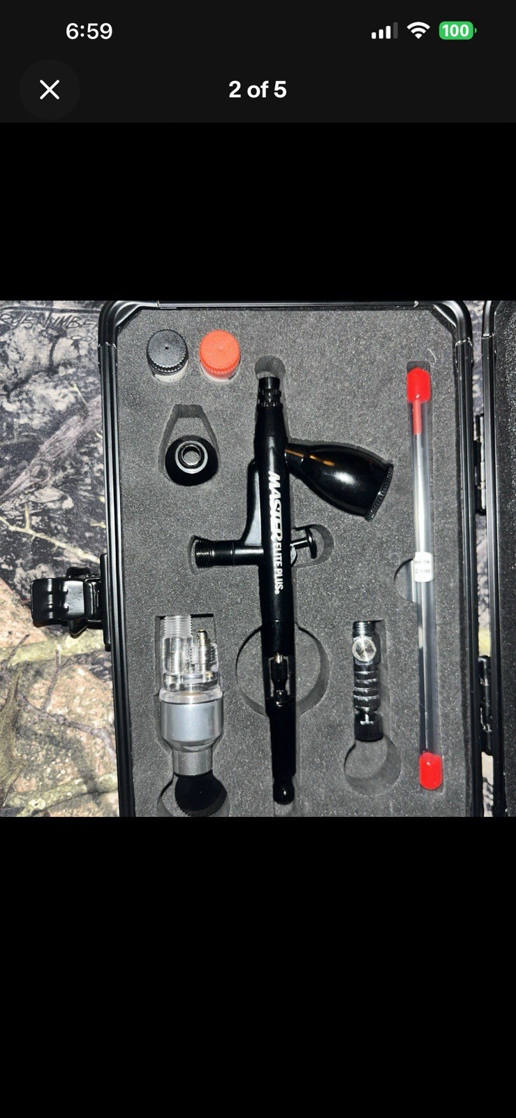 Master Elite Plus Ultimate Airbrush Set, Model 120, Dual-Action, 3 Tip Kit, Case