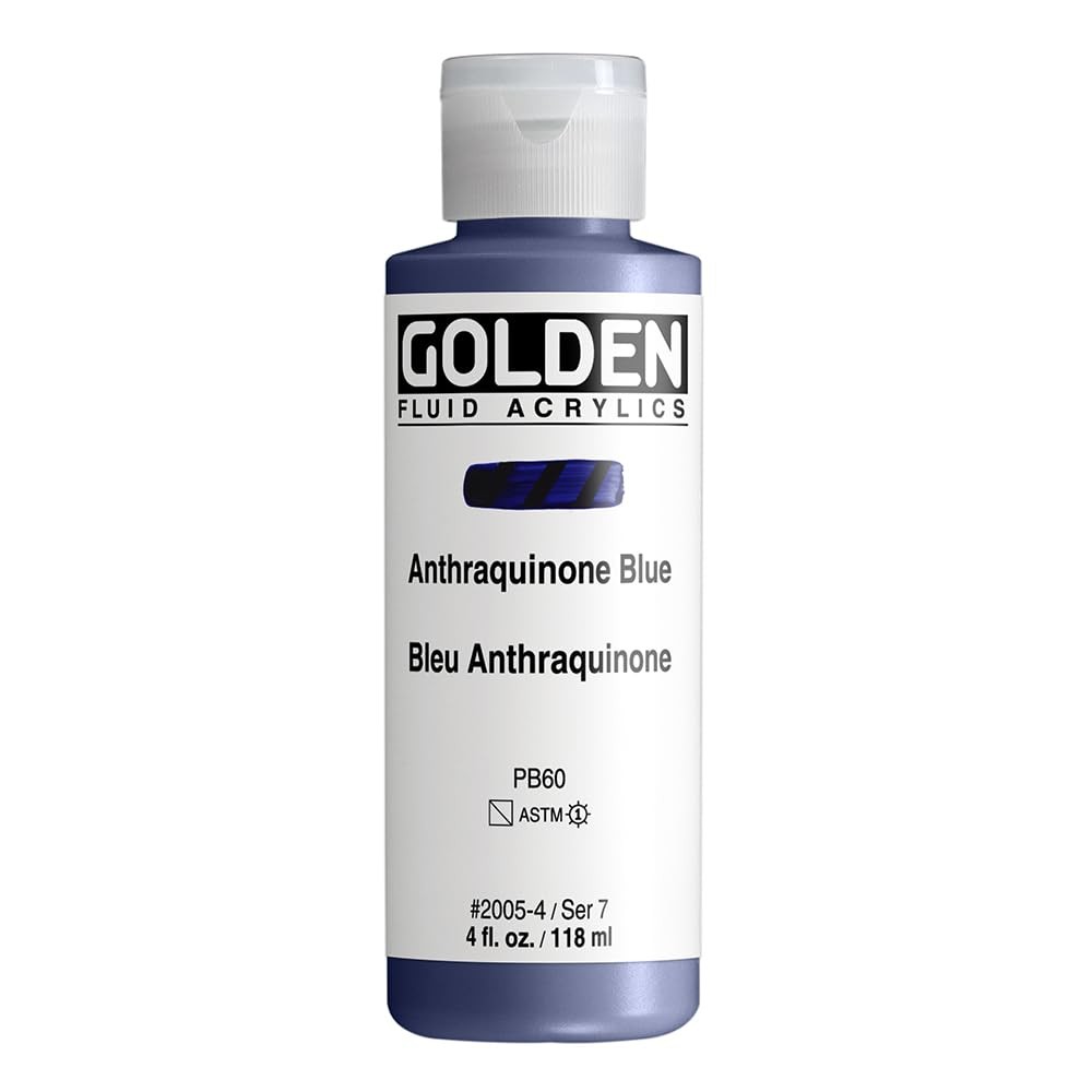 Fluid Acrylics Anthraquinone Blue 4 Fl.Oz Bottle Professional Paint