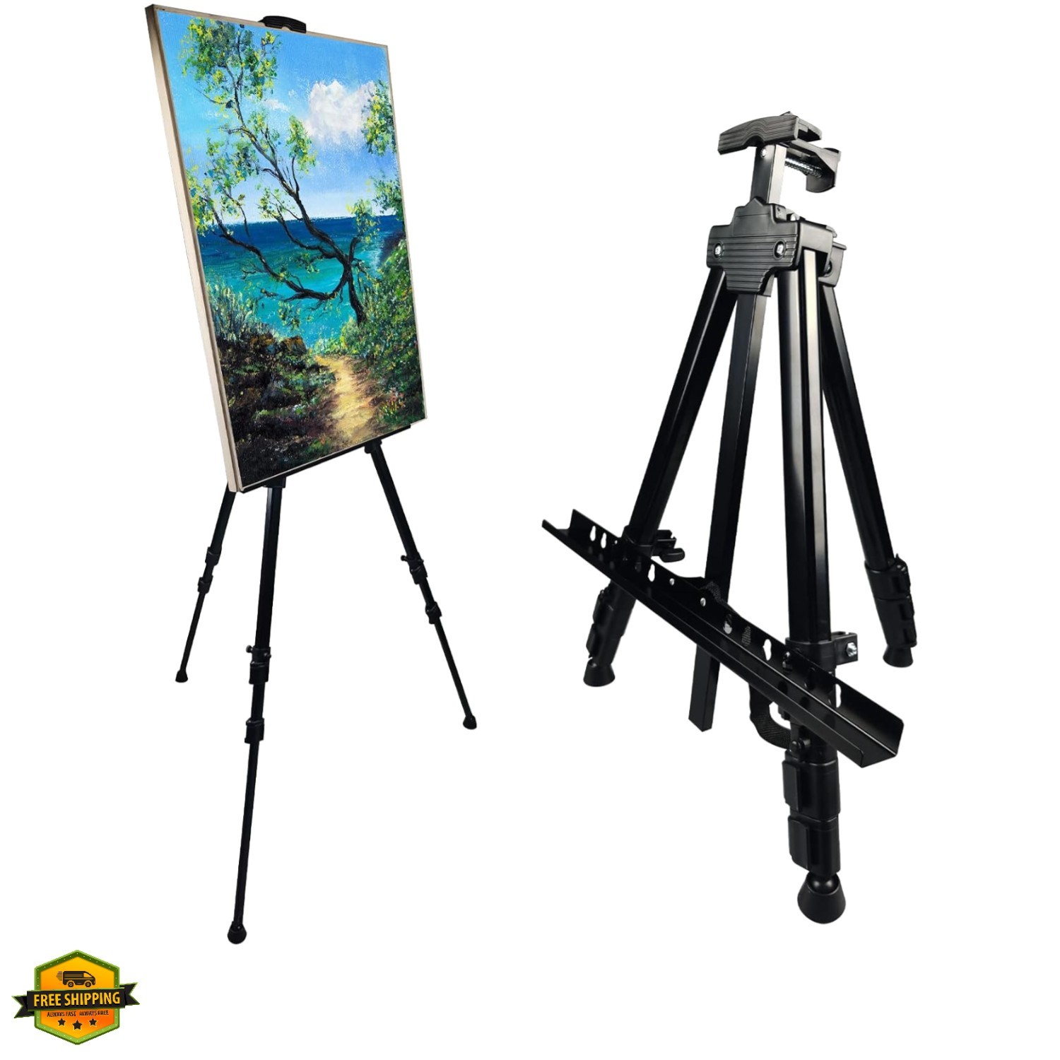 Art Painting Display Artist Easel Stand, Portable Metal Adjustable Easels for…