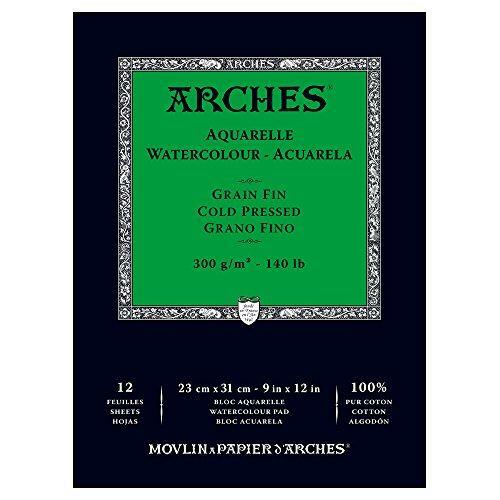 Arches Watercolor Paper Pad, 140 pound, Cold Press, 9″x12″