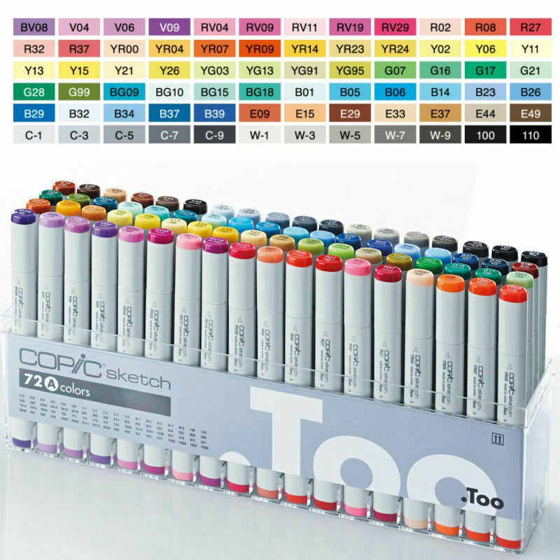 Original COPIC Sketch 72 Color Set A Markers – 72 A SET – Ship by FedEX