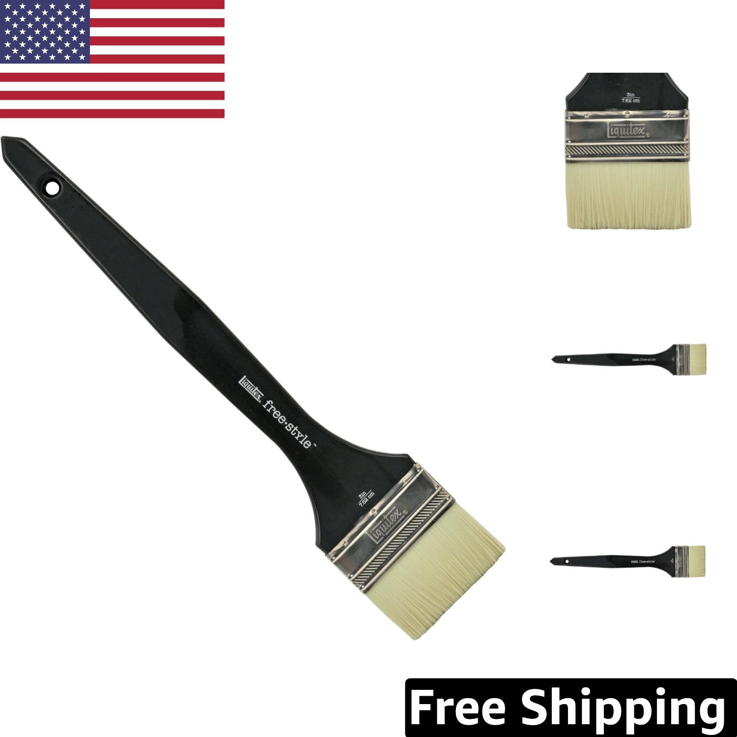 Durable 3-Inch Broad Flat Brush with Flagged Bristle – Perfect for Varnishing