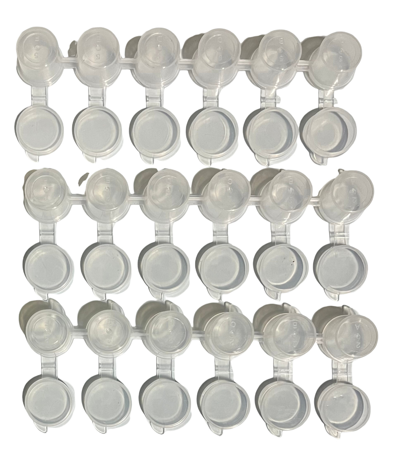 Mini Empty Paint Pot Pod 6 Strips Plastic Container with Lids 3ml Storage 54 Pot