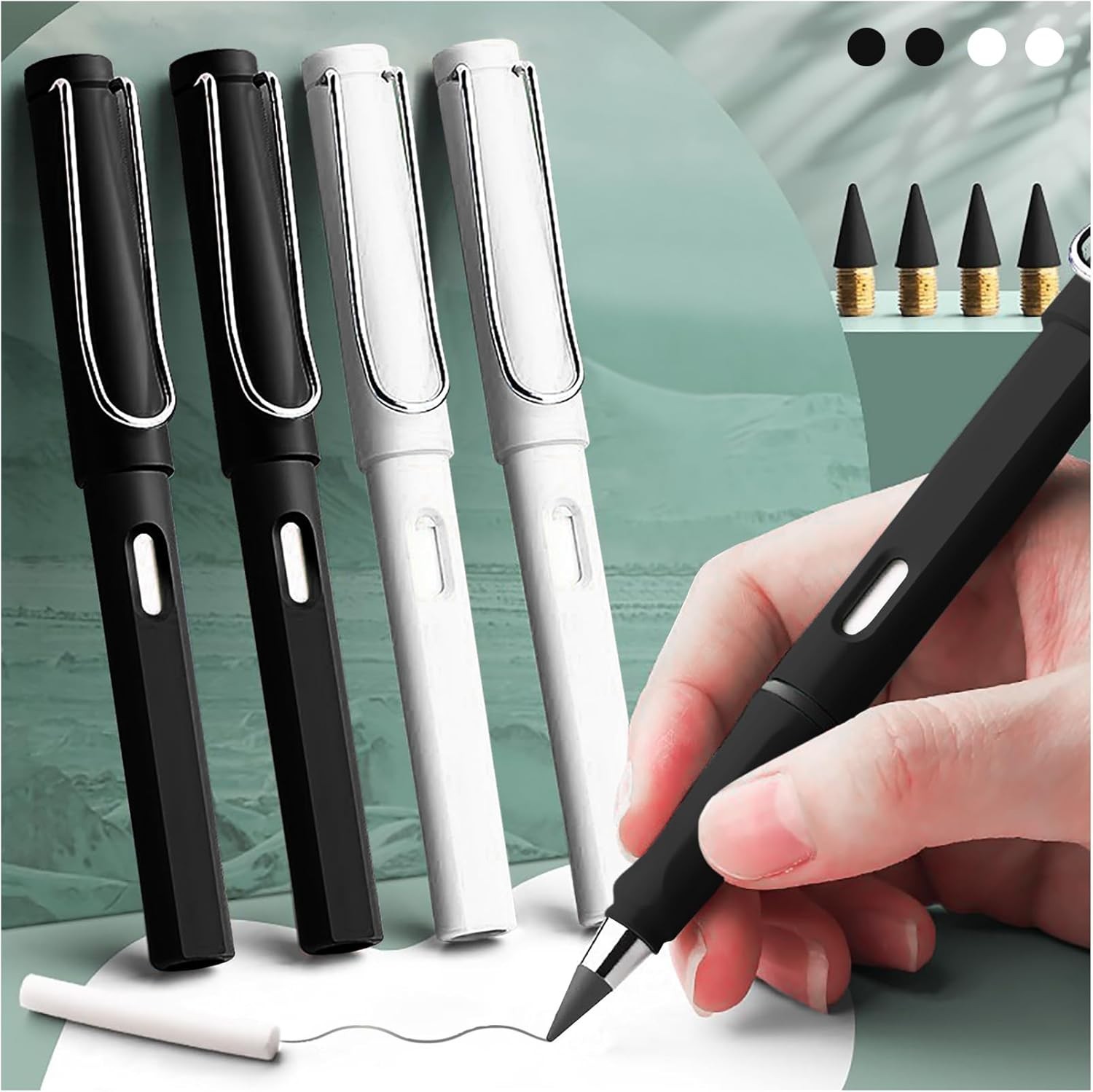 lyforx 8pcs Infinity Pencil Forever Pencil with Eraser Cute Etern