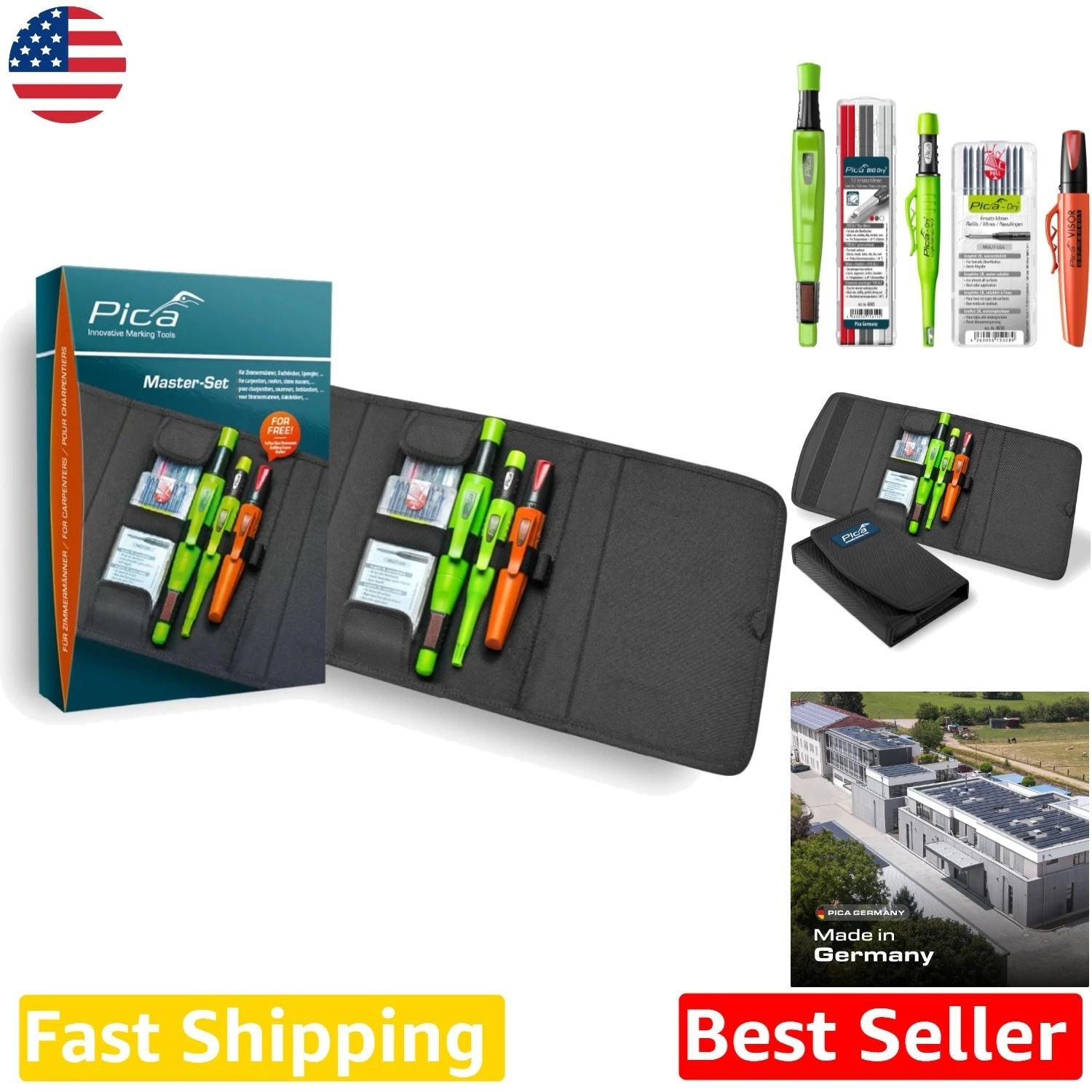 Professional Carpenter Stone Marker Graphite Pencil Ambidextrous Smooth Grip