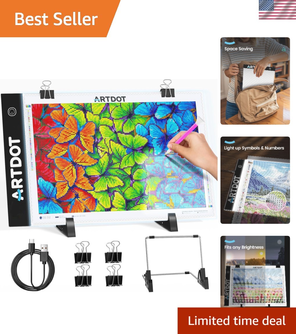 A4 LED Light Pad for Diamond Painting – USB Powered, Adjustable Brightness & …