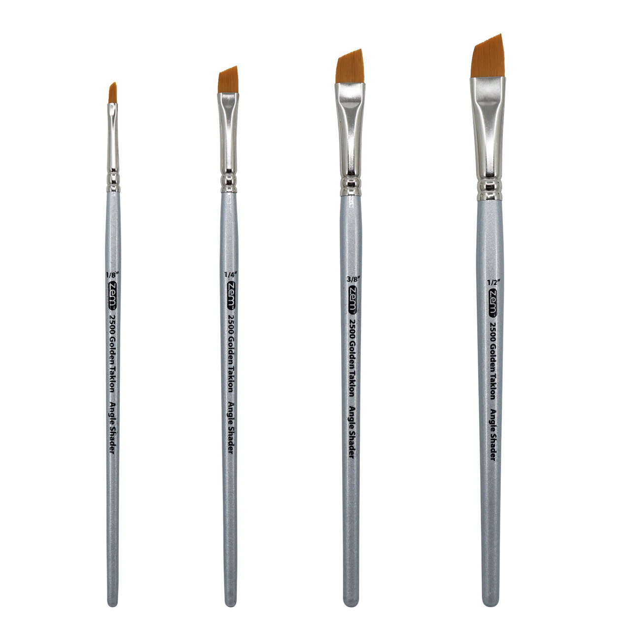 AS-25 Golden Taklon Synthetic Angle Shader Brush Set 4 pcs