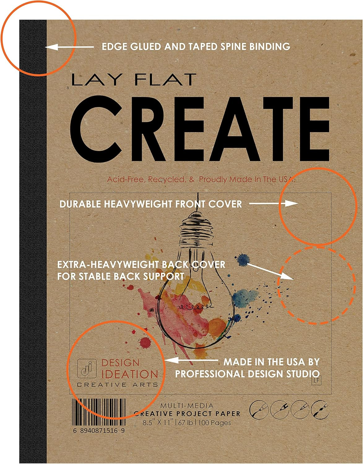 Lay Flat Create. Removable Sheet Sketchbook. Premium Paper. Smart-Bind Reinforce