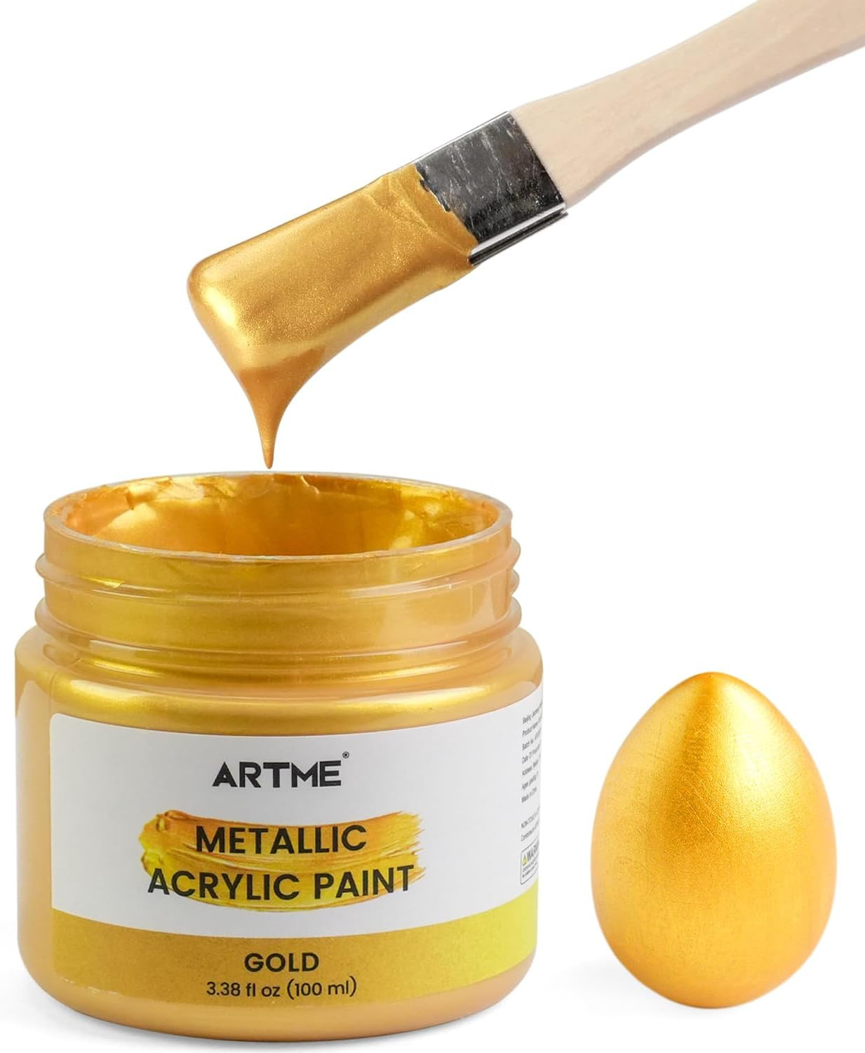 Acrylic Paint Metallic Gold, 100Ml Gold Leaf Paint for Art Painting, Hand-Crafts