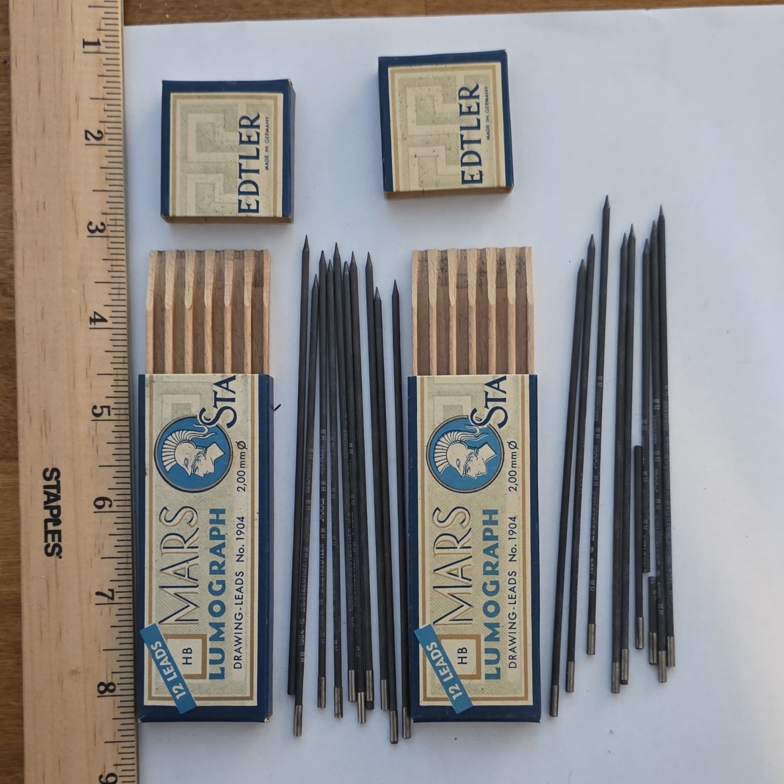 Mars Lumograph HB 2mm Lead Refill, MPN 1904, 12 Leads, Single Color