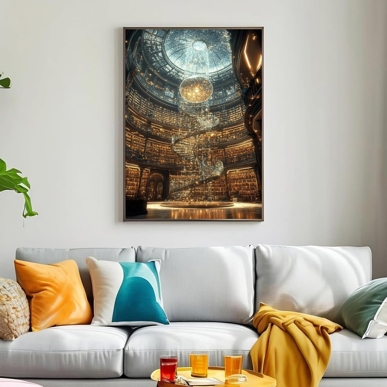 Magical Library Diamond Painting Kits for Adults Beginners, 5D Full Round Drill