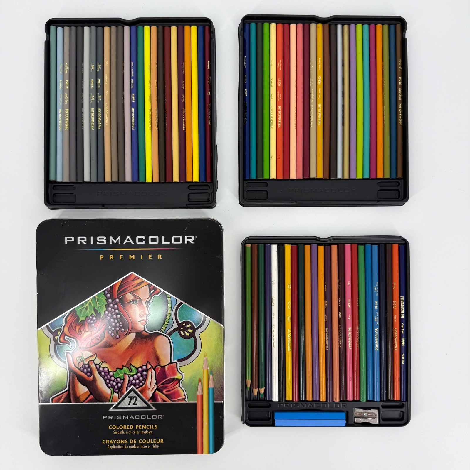Prismacolor Premier Colored Pencils New 72 Count Metal Tin Soft Core Art Supply