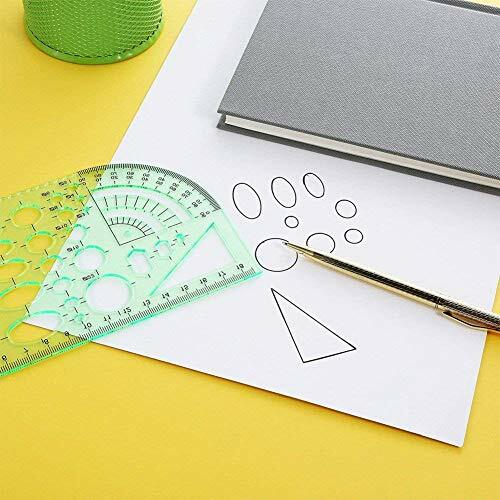11 Pieces Geometric Drawings Templates Stencils Plastic Measuring Template Ruler