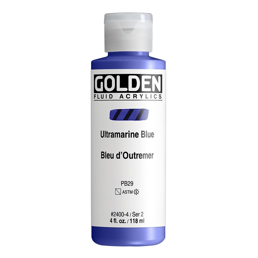 Fluid Acrylics Ultramarine Blue Professional Artist Paint 4 oz Bottle